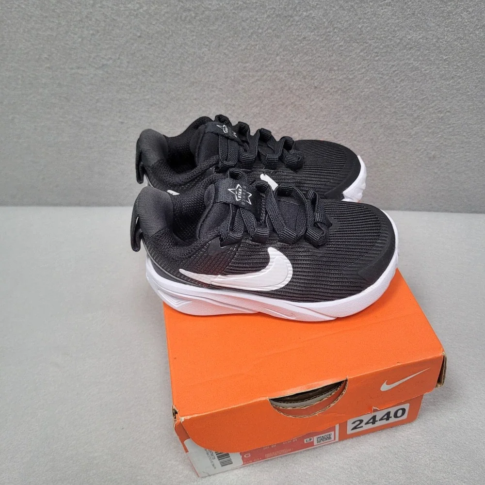 Nike Star Runner 4 NN TD Black White Kids Baby Toddler Sneakers  Size 5C